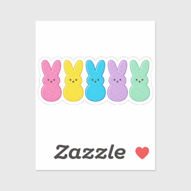 Retro Marshmallow Bunny Peeps Colorful Easter  (Sheet)