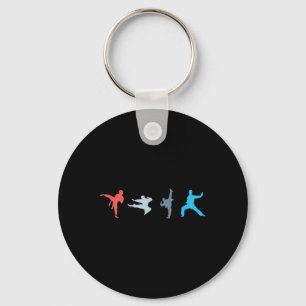 Retro Martial Art Black Belt Athlete Japanese Spor Key Ring
