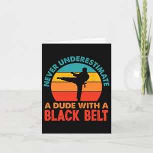 Retro Martial Arts Black Belt Karate Card