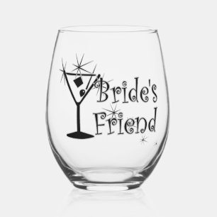 Retro Martini - Bride’s Friend Stemless Wine Glass