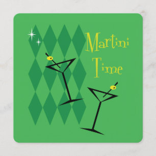 Retro Martini Cocktail Party Invitations