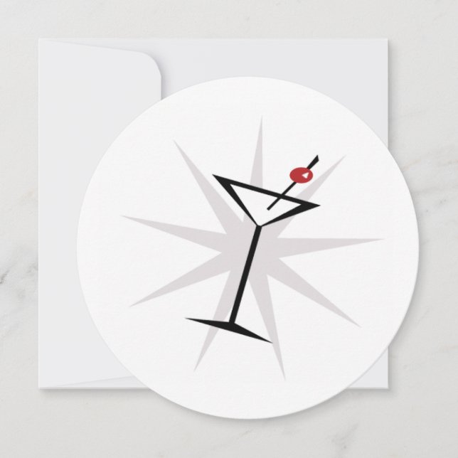 Retro Martini Cocktail Party Invitations (Front)