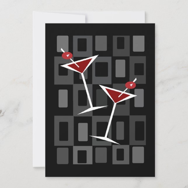 Retro Martini Cocktail Party Invitations (Front)