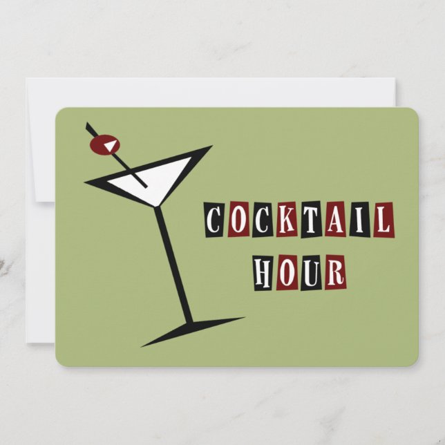Retro Martini Cocktail Party Invitations (Front)
