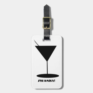 Retro Martini Glass Luggage Tag