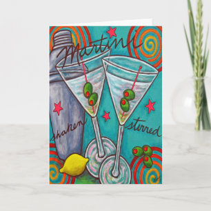 Retro Martini Greeting/Note Card