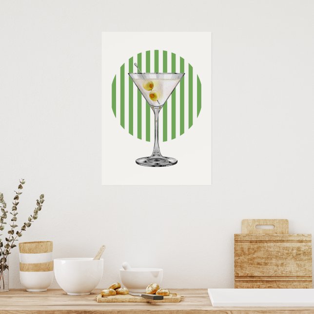 Retro Martini  Poster (Kitchen)