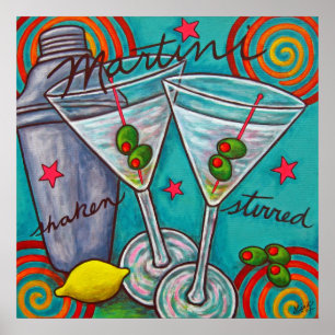 Retro Martini Poster by Lisa Lorenz