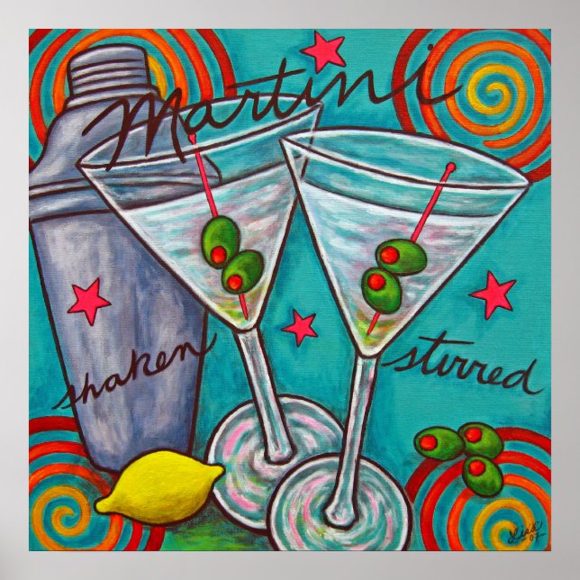 Retro Martini Poster by Lisa Lorenz (Front)
