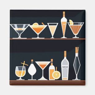 Retro Martinis And Cocktails Magnet