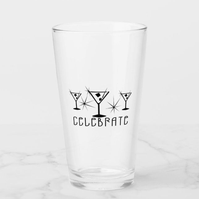 Retro Martinis - Celebrate Glass (Front)