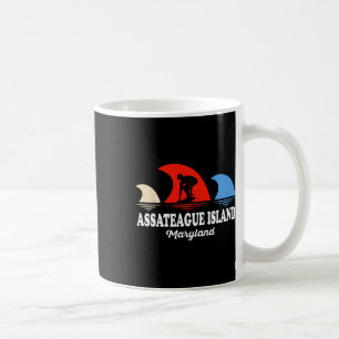 Retro Maryland Ateague Island Surfboarding Coffee Mug