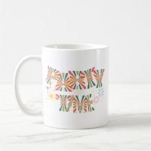 Retro Mask Letters Party Time Fireworks Coffee Mug