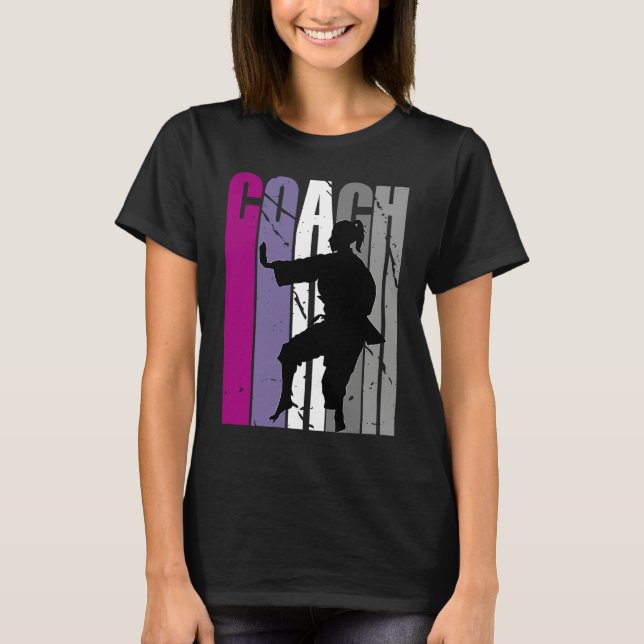 Retro Master Karate Instructor Feminine Coach Coac T-Shirt (Front)