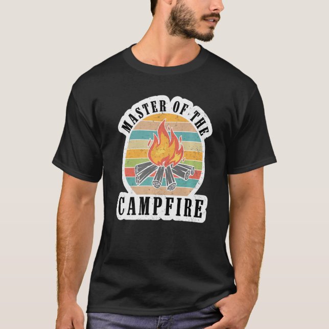 Retro Master of The Campfire  Camping T-Shirt (Front)