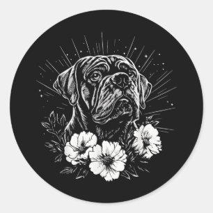 Retro Mastiff Dog Lover Tattoo Style _1  Classic Round Sticker