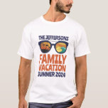 Retro Matching Family Trip Beach Vacation T-Shirt<br><div class="desc">Personalised merchandise for family vacation,  family reunion or family trip. Customise the text and wording to fit your occasion.</div>