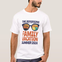 Retro Matching Family Trip Beach Vacation