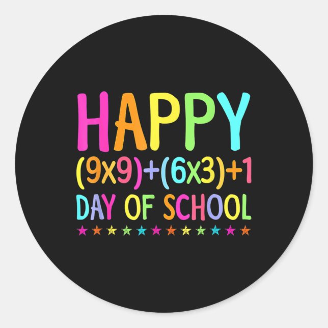 Retro Math Formula 100 Days Of School  Teacher Boy Classic Round Sticker (Front)