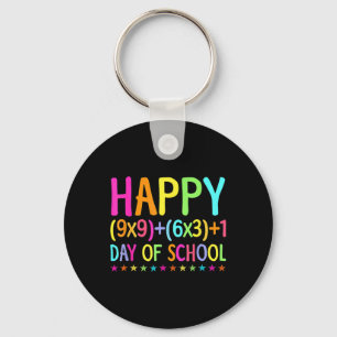 Retro Math Formula 100 Days Of School  Teacher Boy Key Ring
