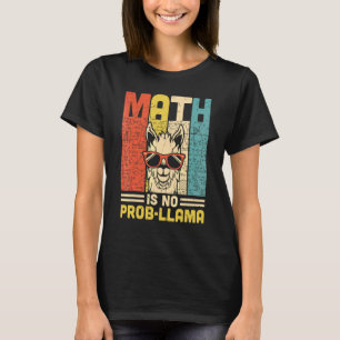Retro Math Is No Prob Llama Vintage Math Teache T-Shirt