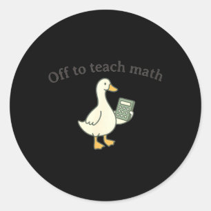 Retro Math Teacher Goose Mathematics Teacher Classic Round Sticker
