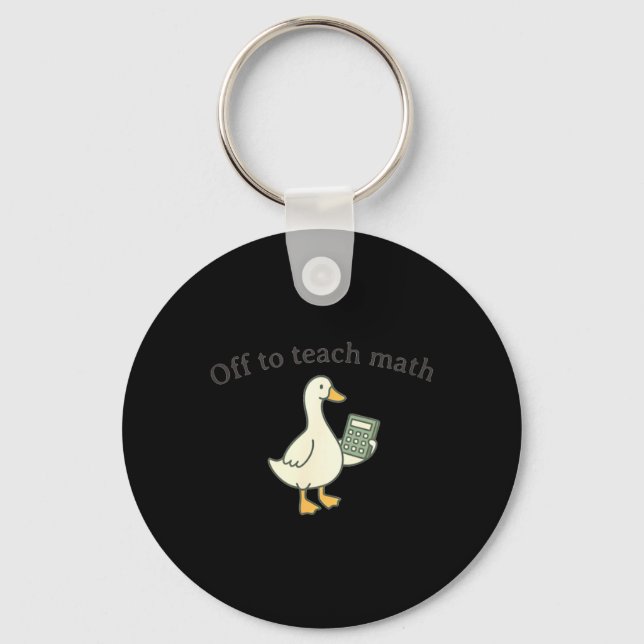 Retro Math Teacher Goose Mathematics Teacher Key Ring (Front)