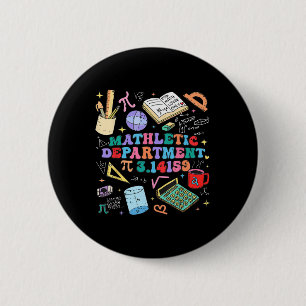 Retro Mathletic Department Pi Day 3.14 Funny Math 6 Cm Round Badge