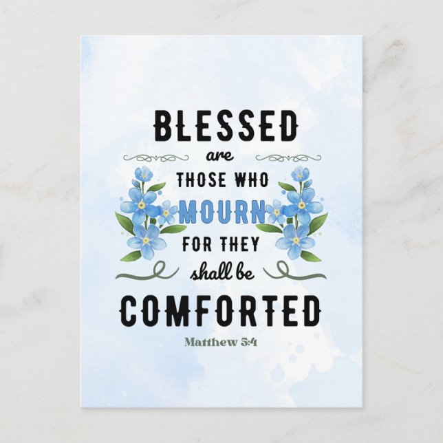 Retro Matthew 5:4 Bible Verse Postcard (Front)