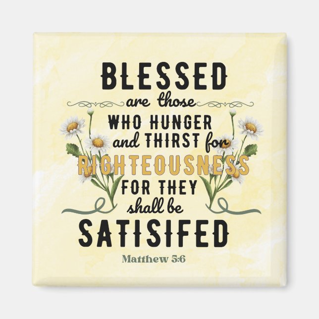 Retro Matthew 5:6 Watercolor Magnet (Front)