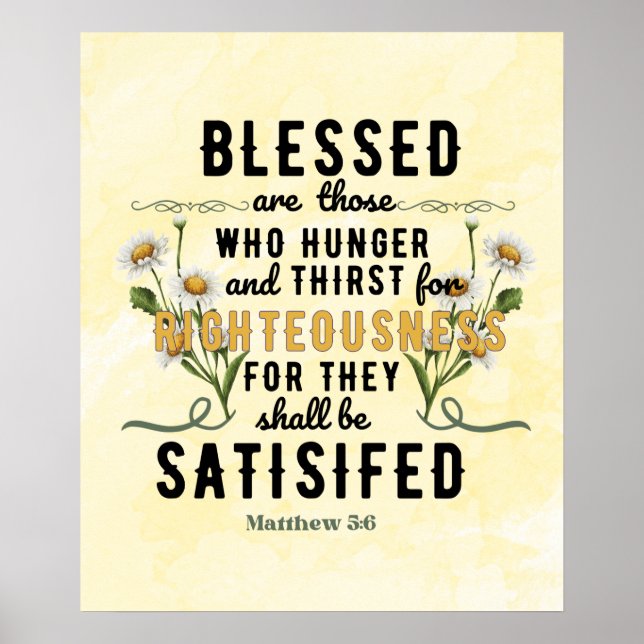 Retro Matthew 5:6 Watercolor Poster (Front)