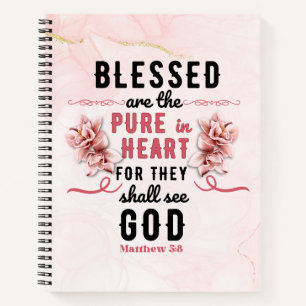 Retro Matthew 5:8 Calla Lillies Notebook