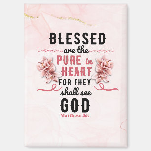 Retro Matthew 5:8 Calla Lillies Watercolor Magnet