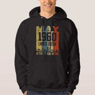 Retro May 1960  62nd Birthday Hoodie