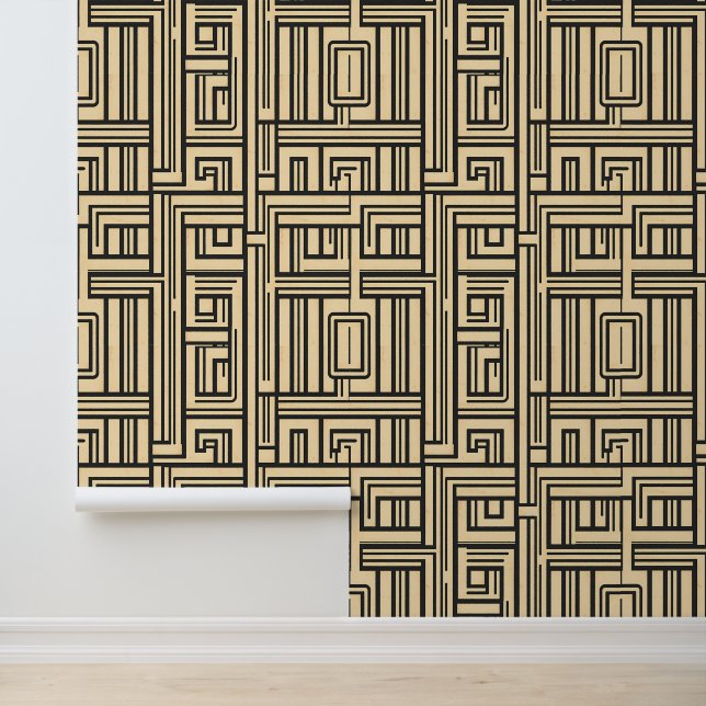 Retro Maze: Art Deco Geometric Pattern Wallpaper (Application)