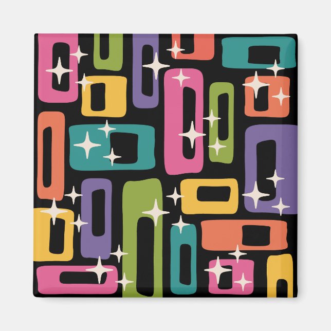 Retro MCM Abstract Atomic Age Pattern Magnet (Front)