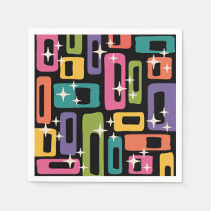 Retro MCM Abstract Atomic Age Pattern Napkin