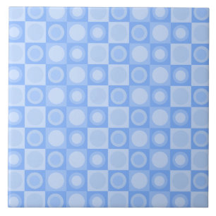 Retro MCM Geometric Pattern Baby Blue Ceramic Tile