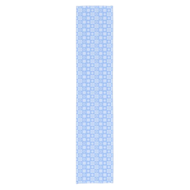 Retro MCM Geometric Pattern Baby Blue Short Table Runner (Front)