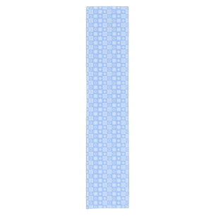 Retro MCM Geometric Pattern Baby Blue Short Table Runner