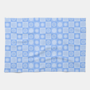 Retro MCM Geometric Pattern Baby Blue Tea Towel