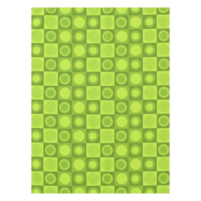 Retro MCM Geometric Pattern Chartreuse Tablecloth (Front)