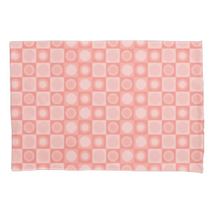 Retro MCM Geometric Pattern Salmon Pink Pillowcase
