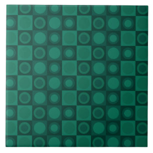 Retro MCM Geometric Pattern Teal Ceramic Tile