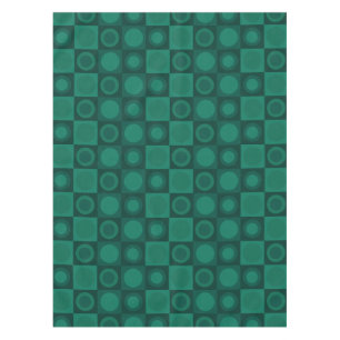 Retro MCM Geometric Pattern Teal Tablecloth