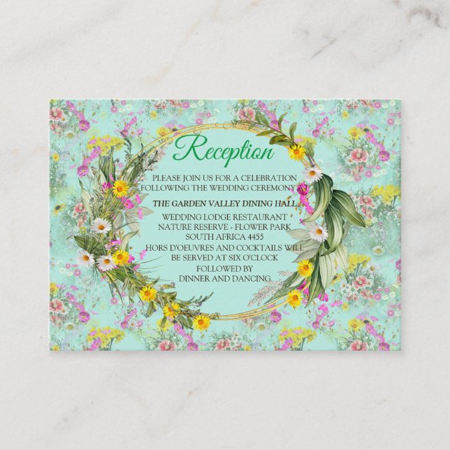 Retro Meadow Classic Flowers Enclosure Card (Front)