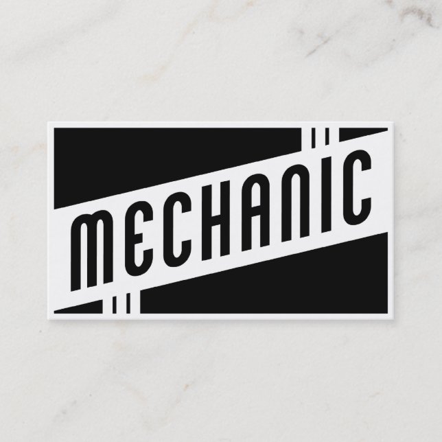 retro mechanic business card (Front)