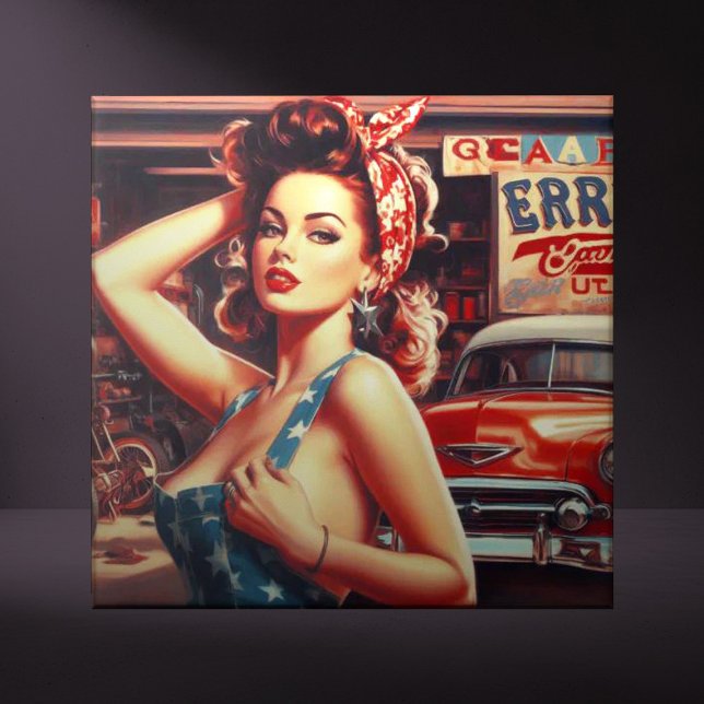Retro Mechanic Girl Ceramic Tile (Creator Uploaded)