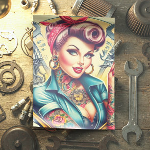 Retro Mechanic Girl Tissue Paper