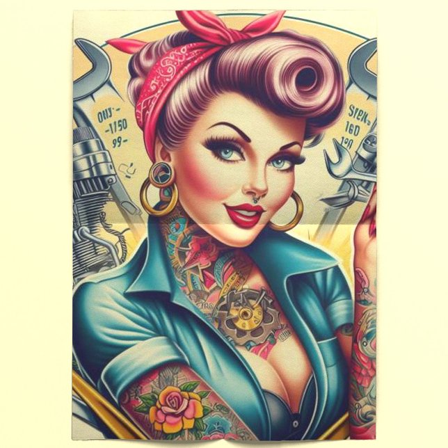 Retro Mechanic Girl Tissue Paper (Creator Uploaded)